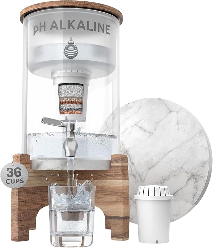 Invigorated Water pH Recharge Glass Alkaline Water Filter Dispenser System