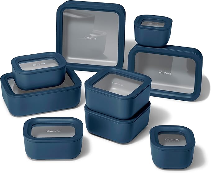 Caraway 22-Piece Glass Food Storage Set, Storage Containers for Food