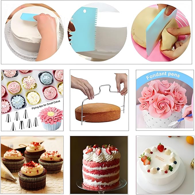YOQXHY Cake Decorating Kit, 248 Pcs Baking Supplies (Blue)