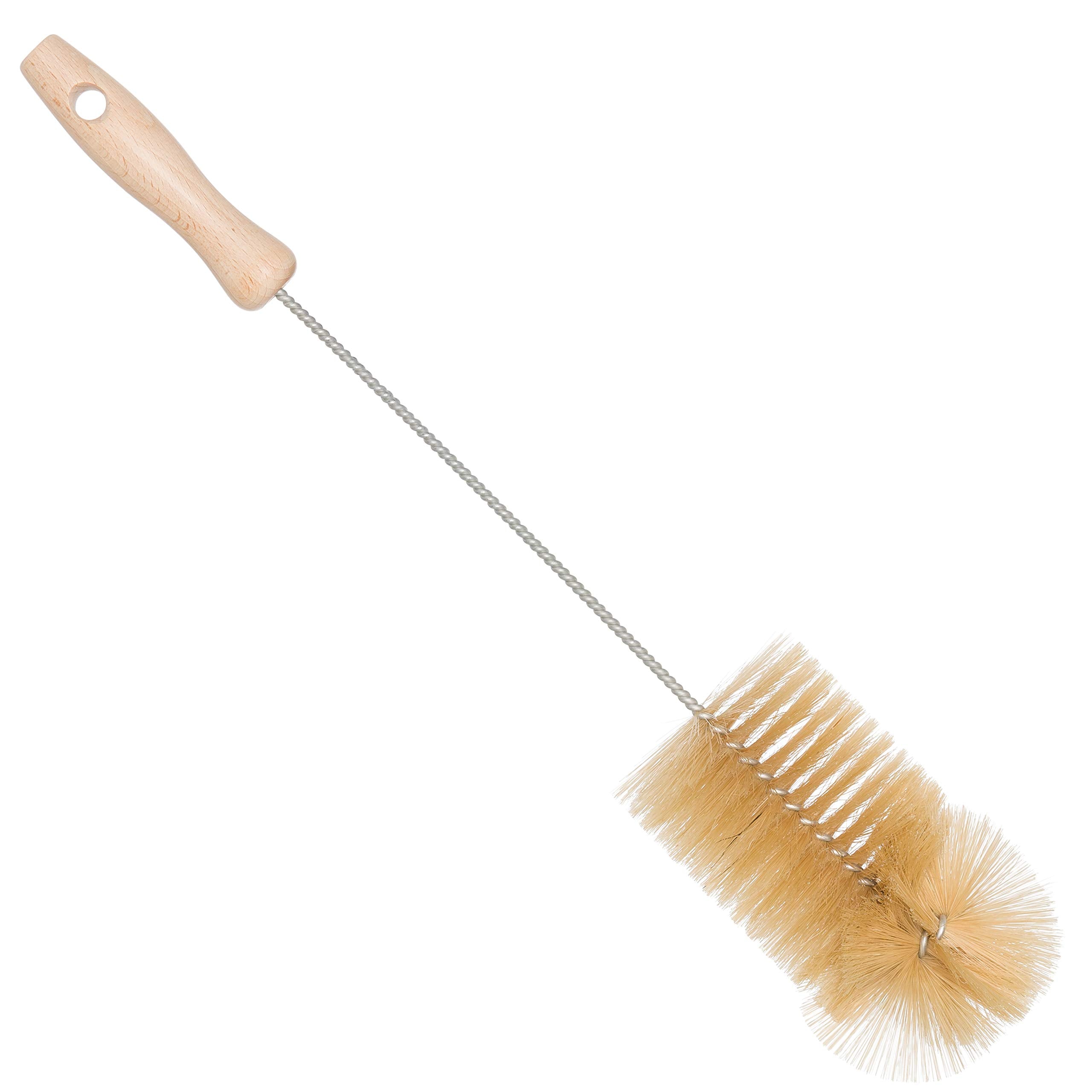 Redecker Natural Pig Bristle Soda Bottle Brush, 15-Inches, Flexible Wire Handle, Made in Germany