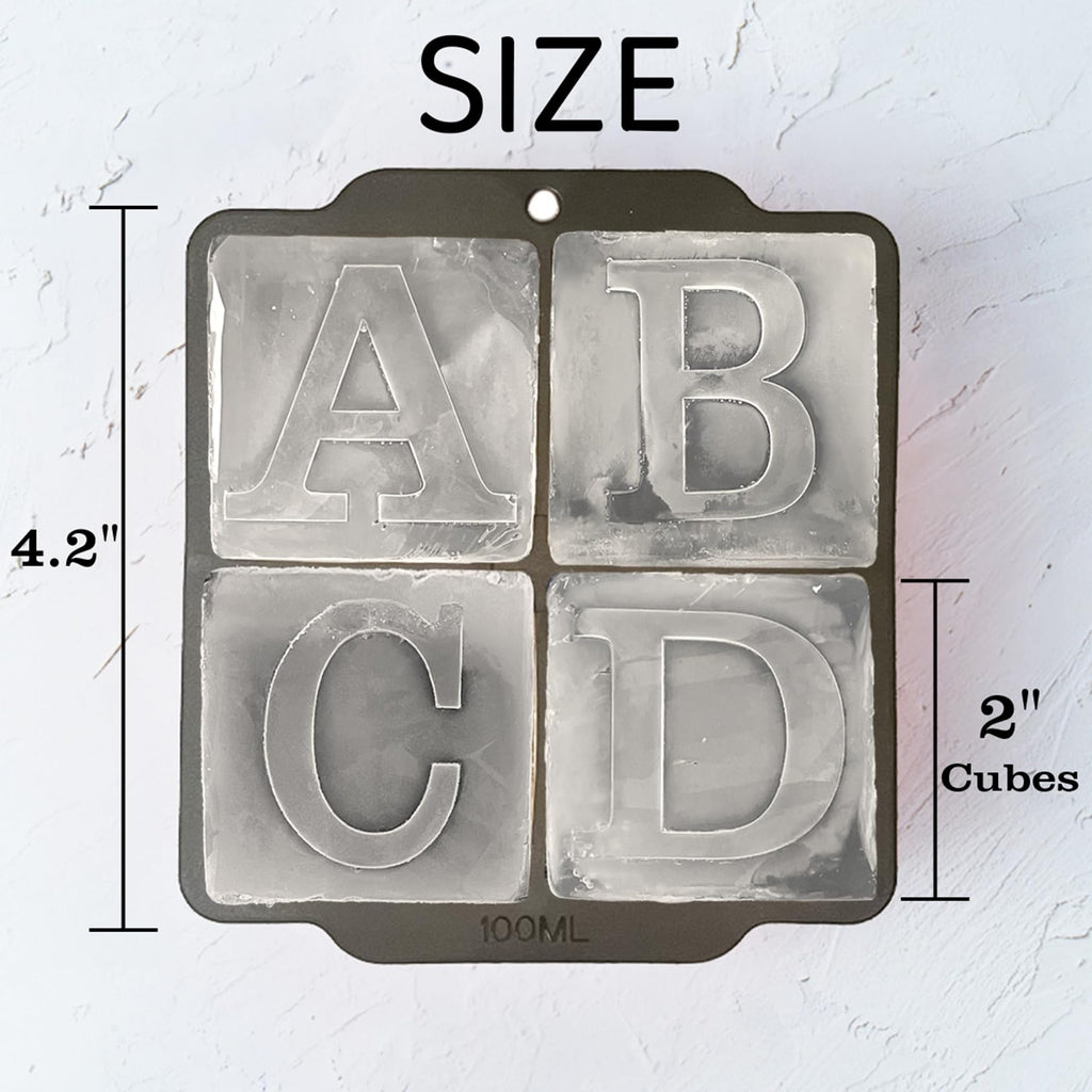 Letter J Monogram Ice Cube Mold Custom Ice Cube Mold 2 Inch Big Initials Silicone Ice Cube Tray Gifts for DAD Gifts for Him