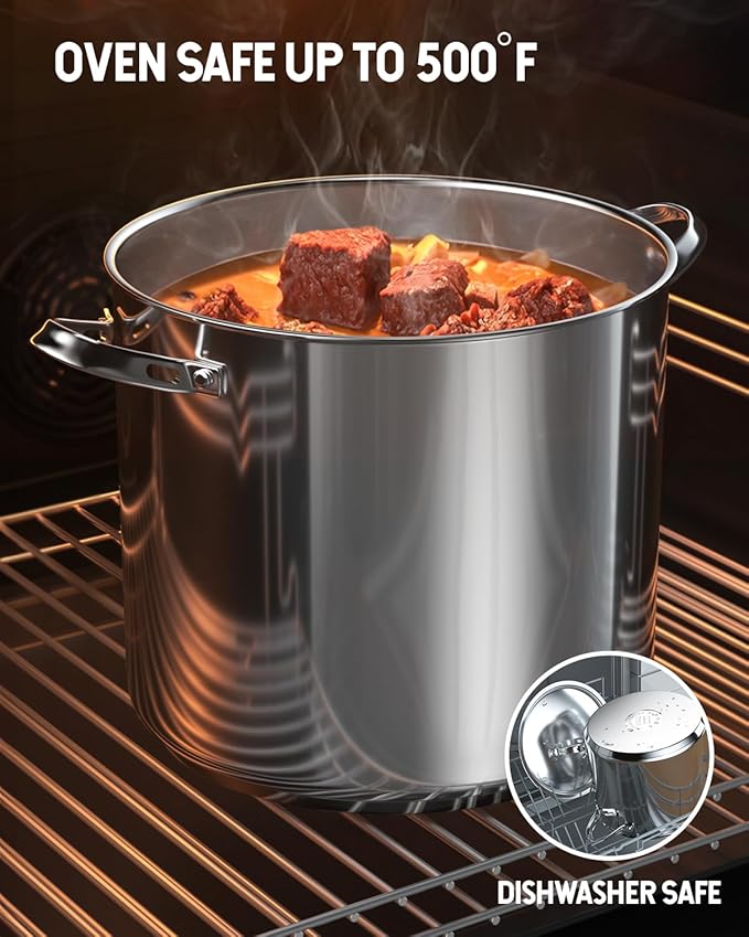 Cooks Standard Extra Large Soup Pot - Stainless Steel Induction Cookware