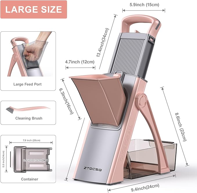 All in 1 Upgraded Version Safe Mandoline Slicer for Kitchen, Veggie Slicer