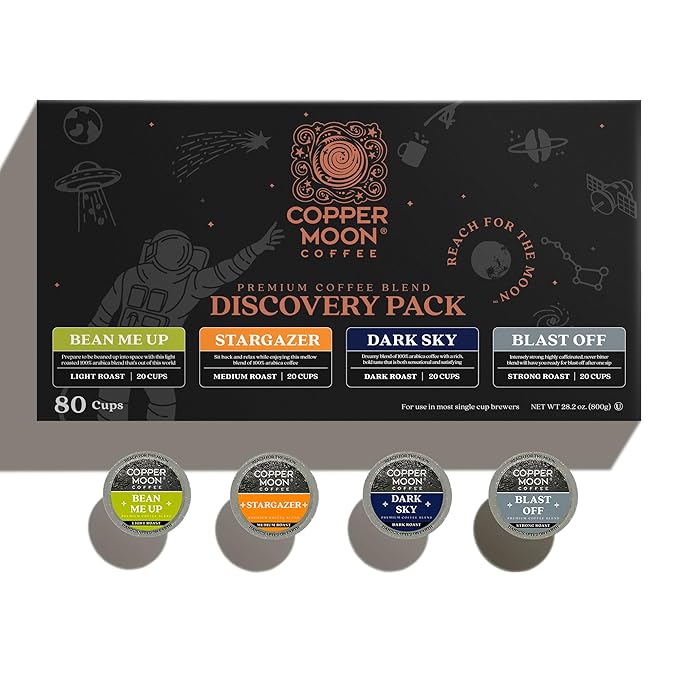 Copper Moon K-Cup Coffee Pods, Discovery Variety Pack, 80 Count