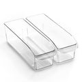 BINO | Plastic Storage Bins, Large | THE CURVE COLLECTION | Multi-Use Fridge / Freezer Organizer | Built-In Handle | BPA-Free | Pantry and Home Organization