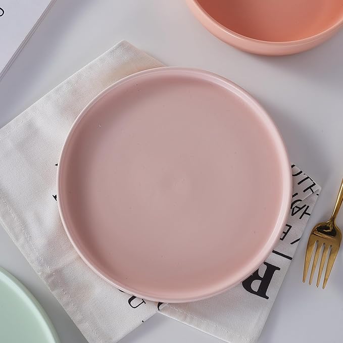 Stone Lain Stella Dinner Plate 6-Piece Set, Round, Porcelain, Blush