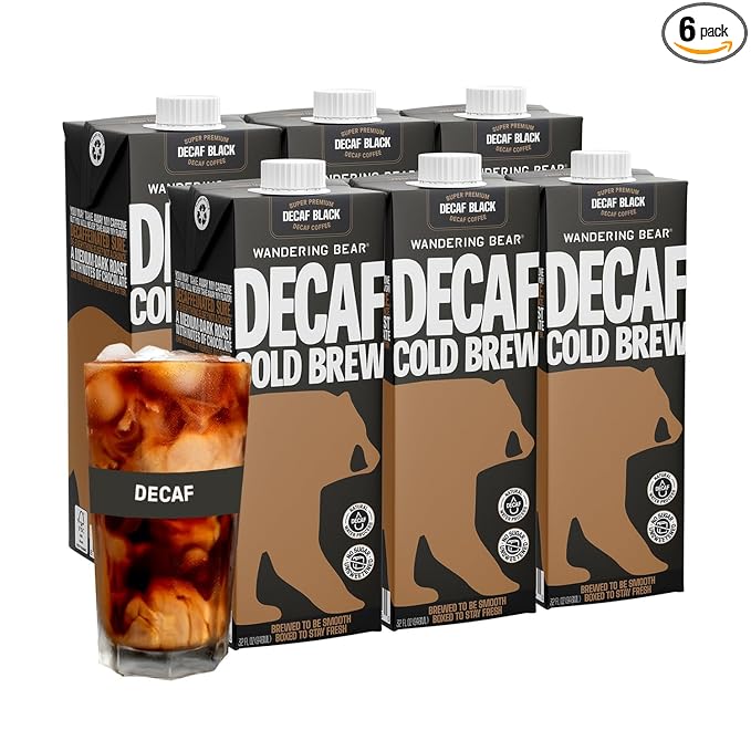 Wandering Bear Decaf Cold Brew Coffee - 32 fl oz, 6 Pack
