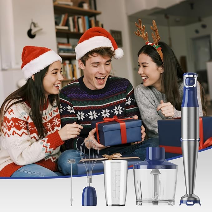 Turelar Immersion Blender Handheld 5 in 1 Hand Blender Set 1100W Heavy Duty