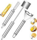 3 Pcs Corn Cob Peeler, Corn Stripper, Corn Holder, Corn Peeler with long handle Stainless Steel Corn Cob Stripper Tool, Efficient Design Perfect for Dining Enthusiasts