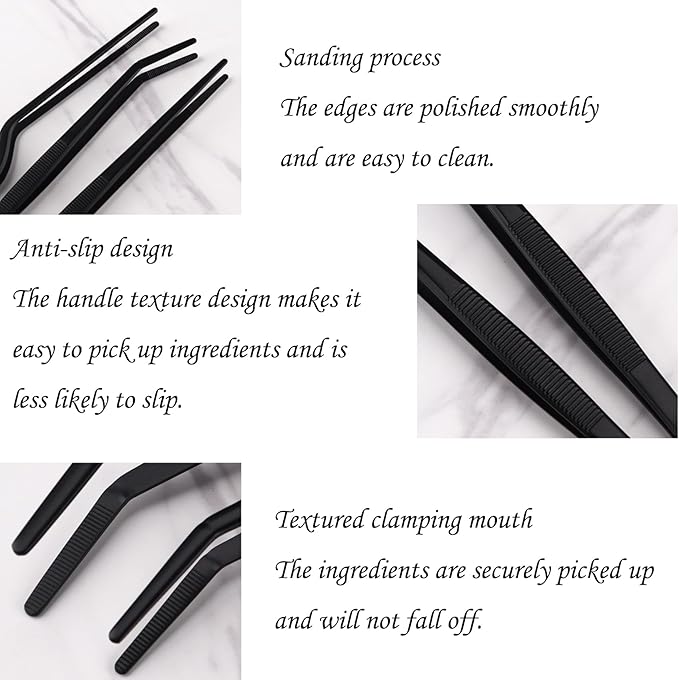 Acronde 11.8 Inch Professional Stainless Steel Food Tongs