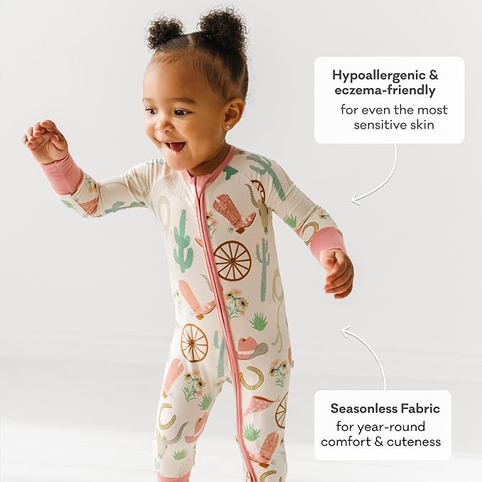 Little Sleepies Baby Pajamas, Pink Ready to Rodeo, 18-24 months