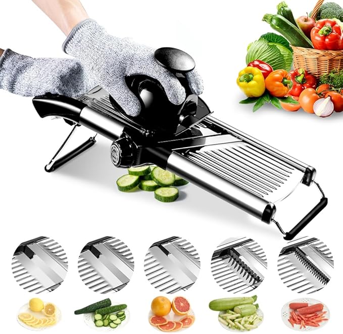 Weltonhm Mandoline Slicer for Kitchen, Mandolin and Julienne for Vegetables