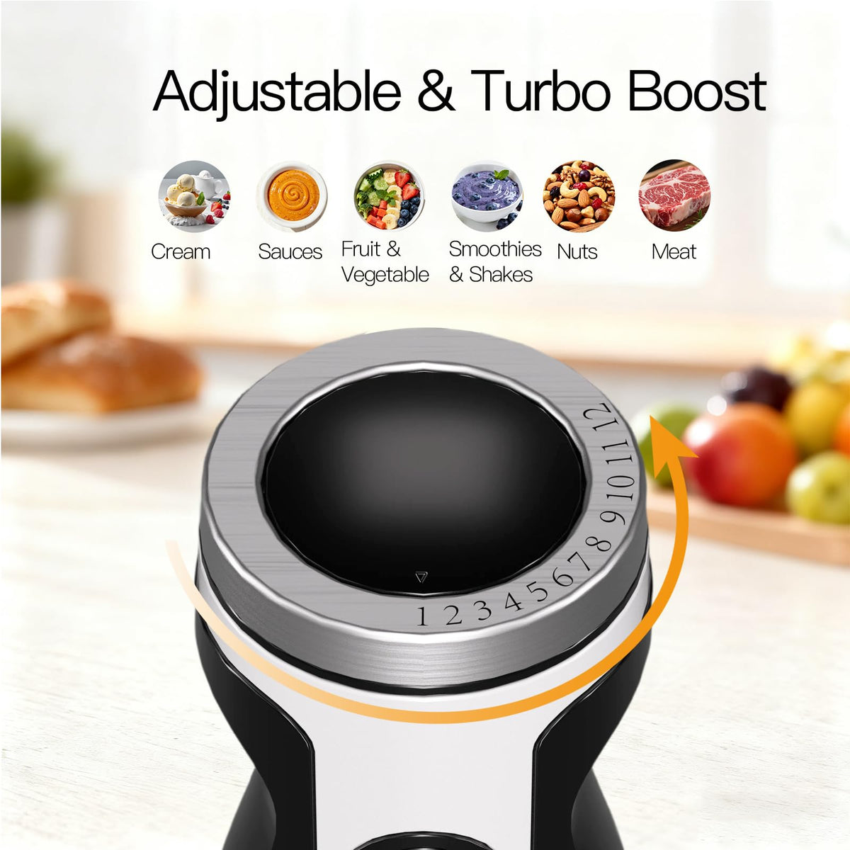 MEGAWISE 1000W Hand Blender,Multi-Attachment Immersion Blender with Chopper