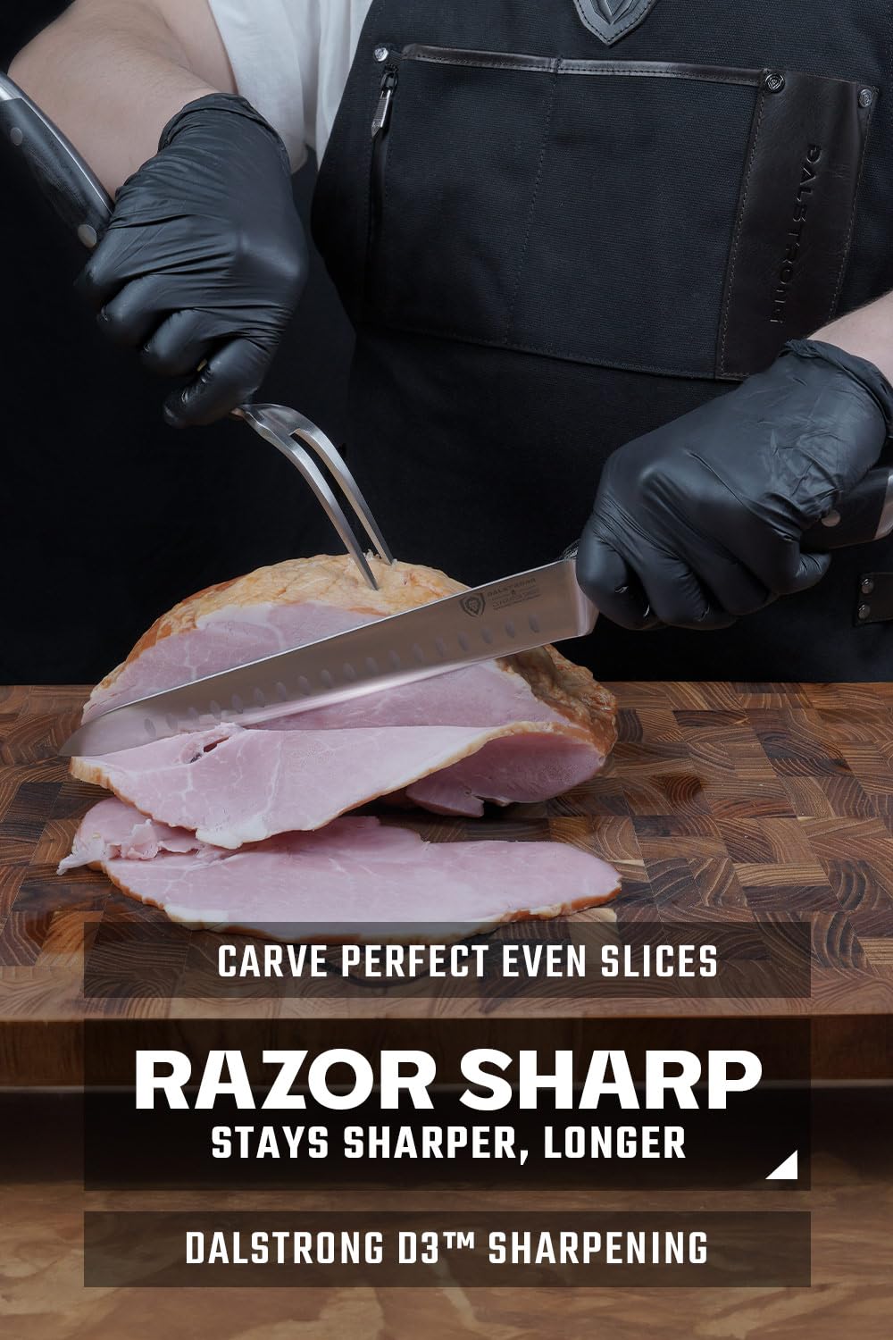 Dalstrong Slicing Brisket Knife Set Meat Fork - High-Carbon German Steel - G10 Handle - Sheath - Knife Set - Gladiator Series Butcher Knife -Carving Knife - Slicer Boning Knife for Meat Cutting - NSF