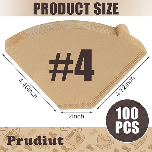 100 Count #4 Cone Coffee Filters 8-12 Cup Compatible with Ninja Maker