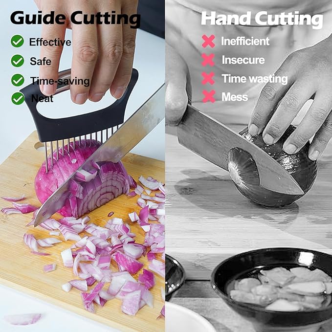 JAYVAR Extra-Large Onion Holder for Slicing, 304 Stainless Steel