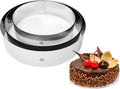 NewlineNY Stainless Steel Cake Mousse Rings for creating Round Appetizers, Molded Salads, Cakes, Mousse and Desserts, 3 Round Cake Mousse Flan Rings 8", 9.5" 10.5" Set