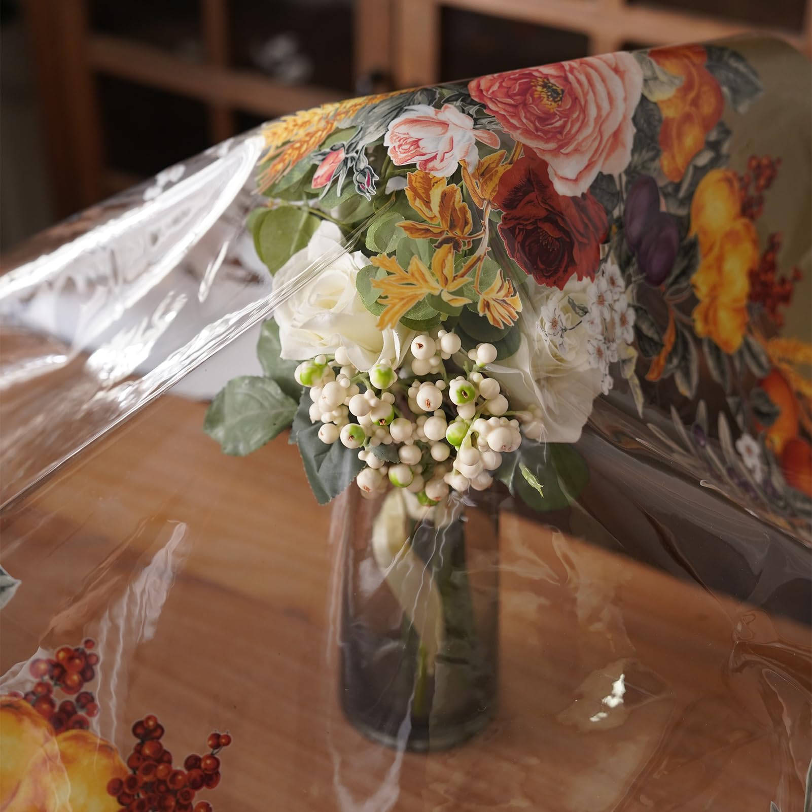 Artbloss Clear Table Cover Protector PVC Plastic Table Cover, 55" x 104"