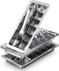 Yaocom 3 Pcs 18 Slot Stainless Steel Ice Cube Maker and Tray Ice Cube Tray for Bars Kitchens Levers Remove Cubes Easy Removal Metal Food Grade Freezer Molds for Food Juice Dishwasher Safe