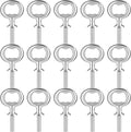 Cunhill 15 Pcs Metal Bottle Opener Blank Bulk Bottle Opener Inserts Parts Pieces Kit for Wood Craft DIY Project Turning Threaded Beer Hardware Turning Wedding Wine Party Ot Month (Silver)