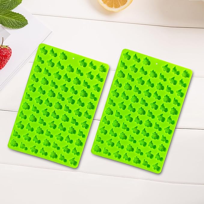 2 PCS Gummy Dinosaur Candy Molds Silicone, 152 Cavity Dinosaur Mini Silicone Mold for Chocolate, Fondant, Candy, Biscuits, Cookie, Jelly,Ice Cube and Dog Training Commands Concept