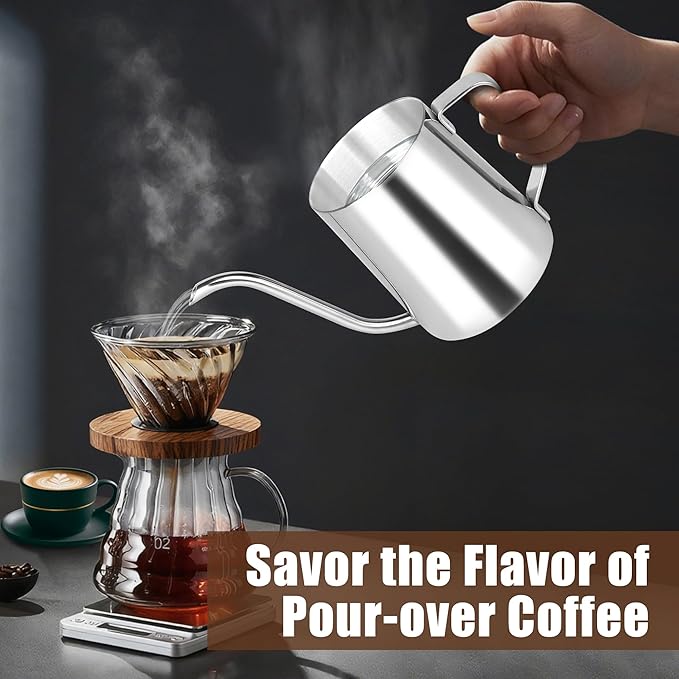 Pour Over Coffee Kettle,Gooseneck Camping Coffee Pot,Spout Tea Pot,12 oz