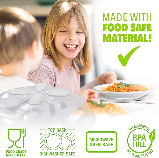 HOVER COVER Magnetic Microwave Splatter Cover for Food - 12" - Ivory White