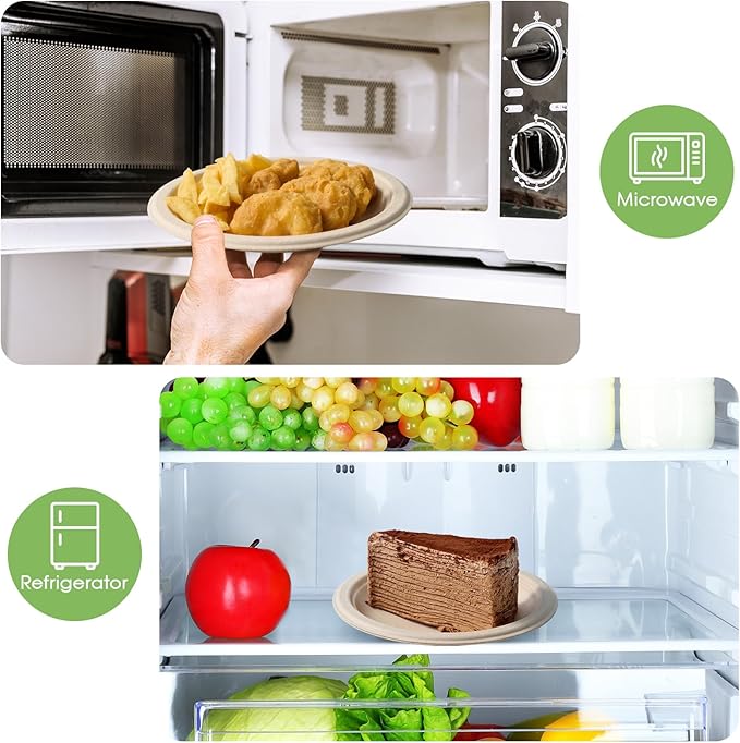 ECOLipak 6 in 200 Pack Natural Disposable Compostable Dessert Paper Plates