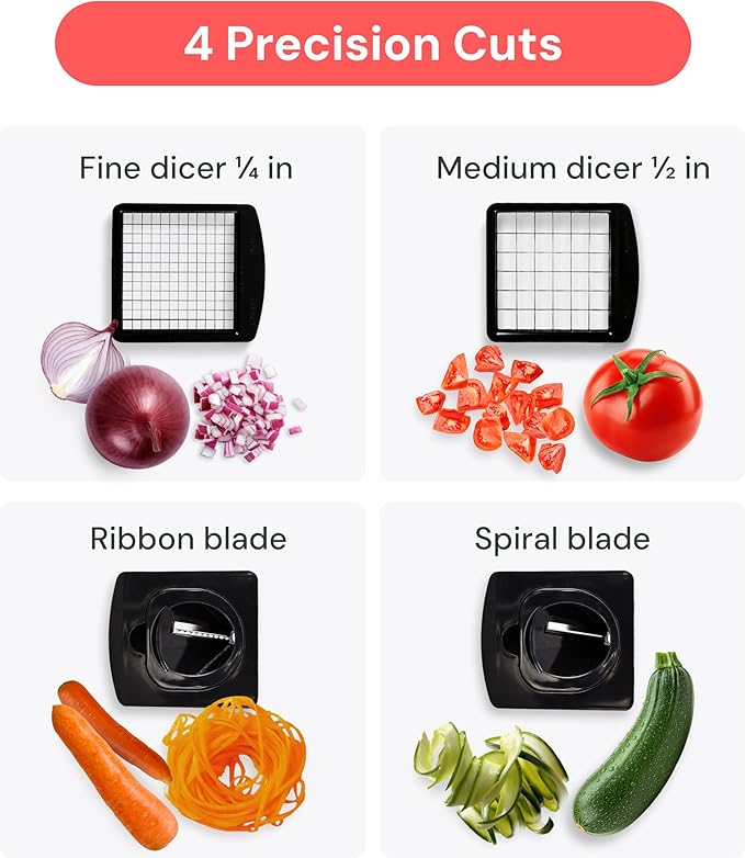 Fullstar Pro Original Vegetable Chopper & Spiralizer, Kitchen Prep Tool