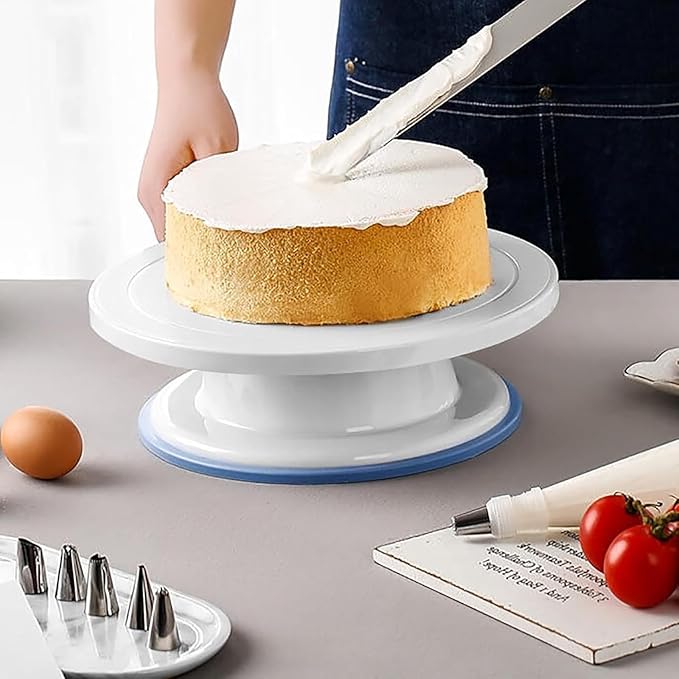 OZXNO Cake Decorating Turntable 11 Inch Cake Turntable Anti-slip Rotating Cake Stand for Decorating(1pcs Pink)