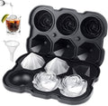 ZACHDEE Silicone Ice Cube Tray with Lids, 2" Large Rose Ice Ball