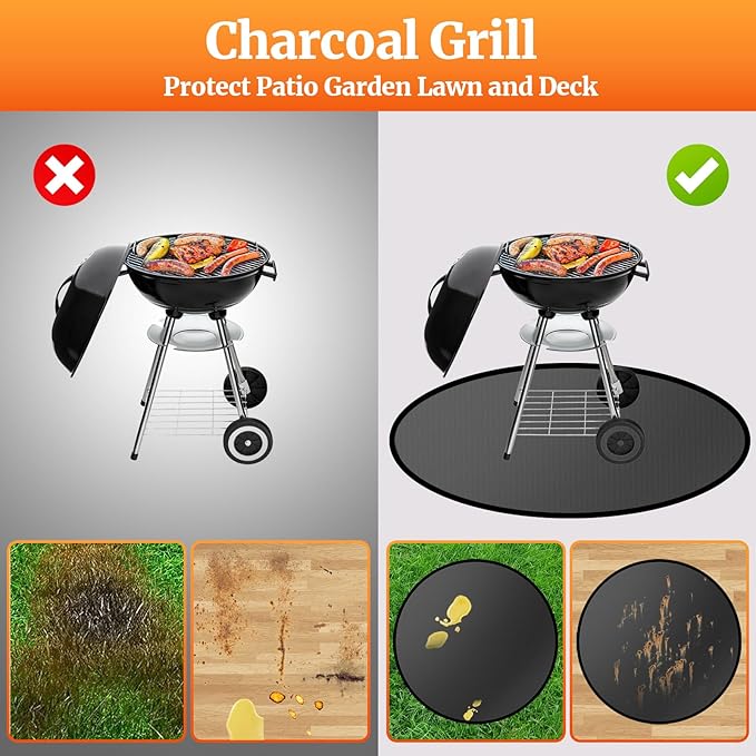 42" Round Fire Pit Mat for Solo Stove & Under Grill Mat for Outdoor Pit