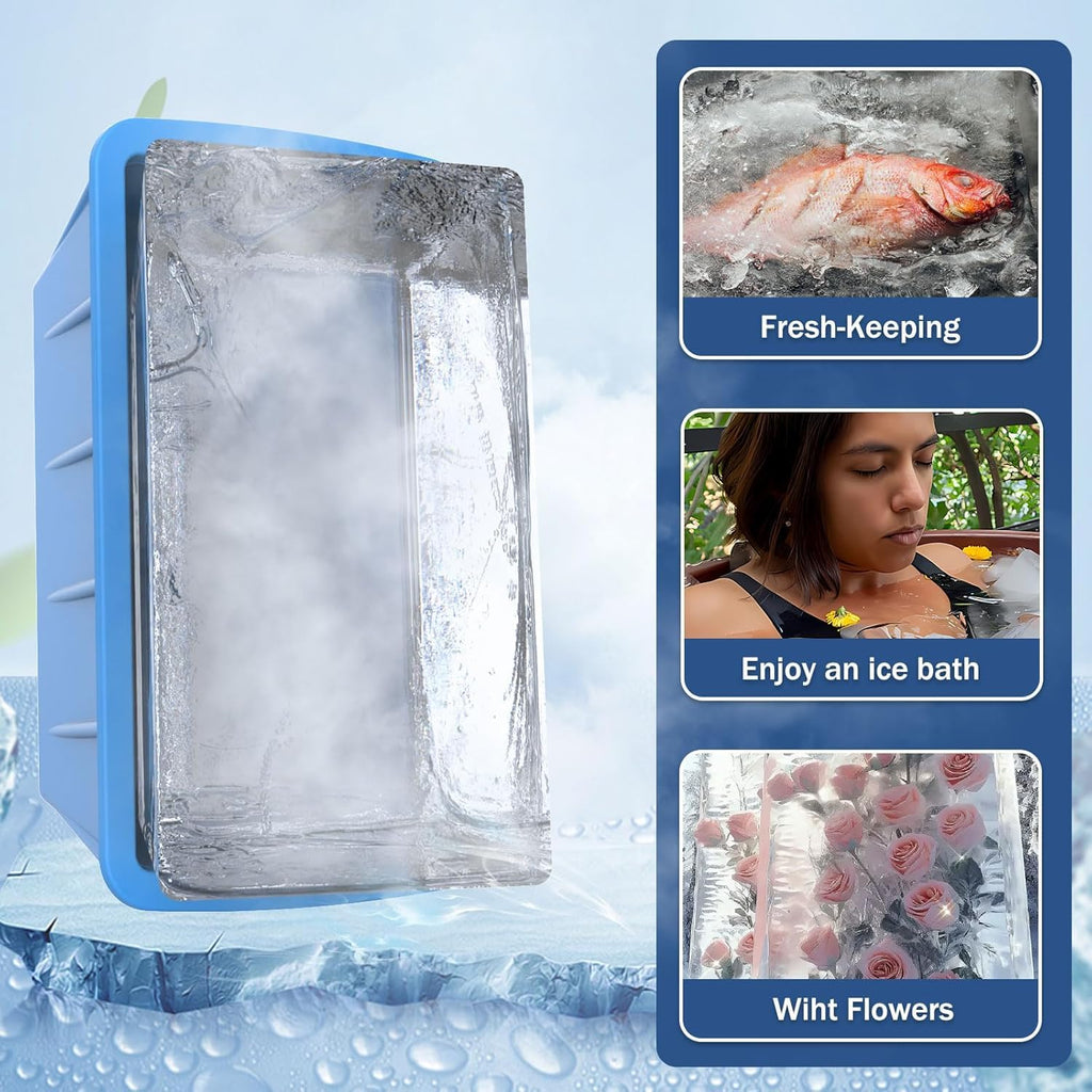 Extra Large Ice Block Molds 4 Pack 48LB for Cold Plunge Tub