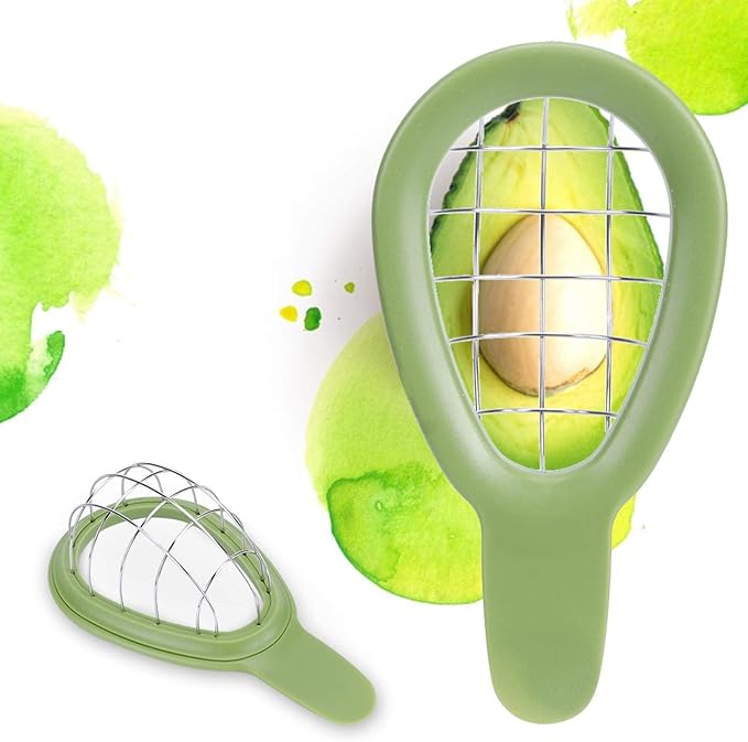 Avocado Cuber Tool, Stainless Steel Avocado Slicer Cutter Salad Tools Kitchen Gadget with Ergonomic Handle for Salads, Guacamole or Smoothie, 6.3x3.2in