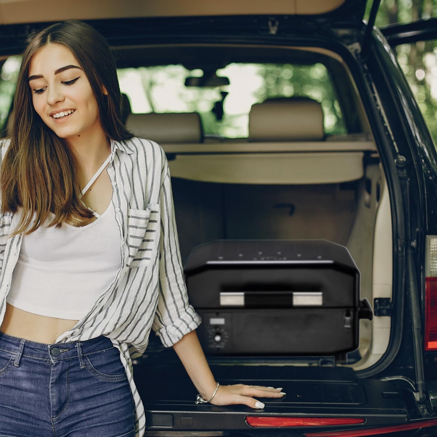 Z GRILLS ZPG-200APro Portable Tabletop Wood Pellet Grill and Smoker, Digital Control, 8 in 1 BBQ Grill for Outdoor Kitchen, Backyard, 202 Sq Inches of Cooking (Black)