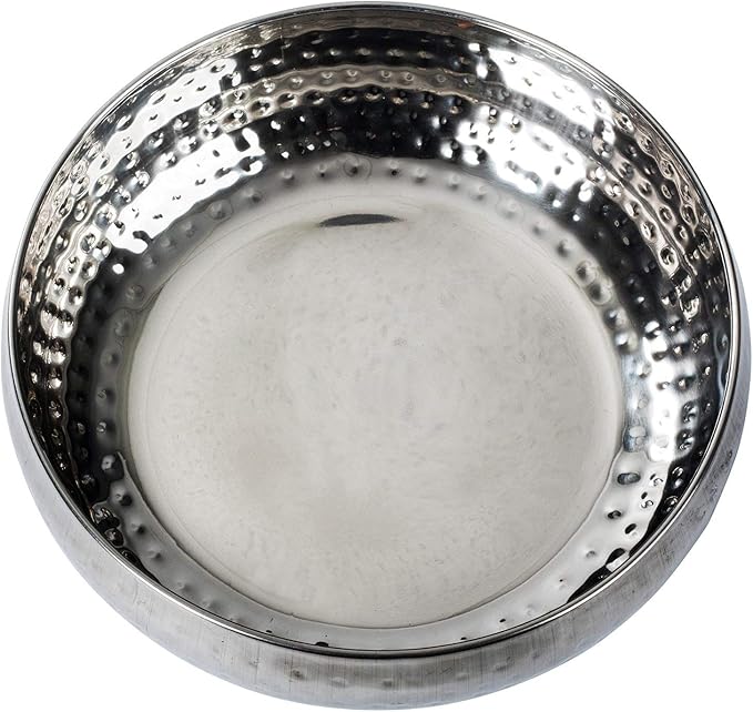Colleta Home Salad Bowl and Serving Utensils - Hammered Detailing - Stainless Steel Mixing Bowls with Lids- Luxurious Serving Bowls (12" Hammered Salad Bowl)