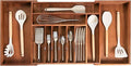 KitchenEdge Silverware & Utensil Drawer Organizer, 18-33 in, Acacia