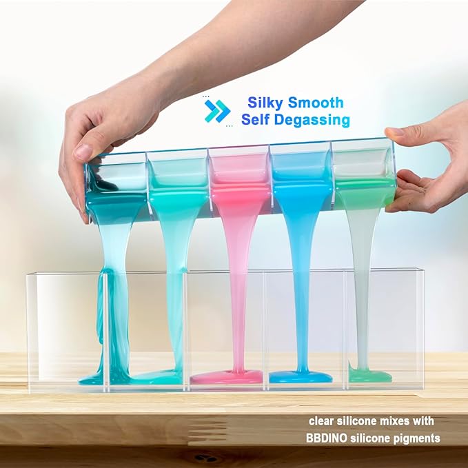 BBDINO Silicone Mold Making Kit 30A Platinum Liquid 1 Gallon Translucent