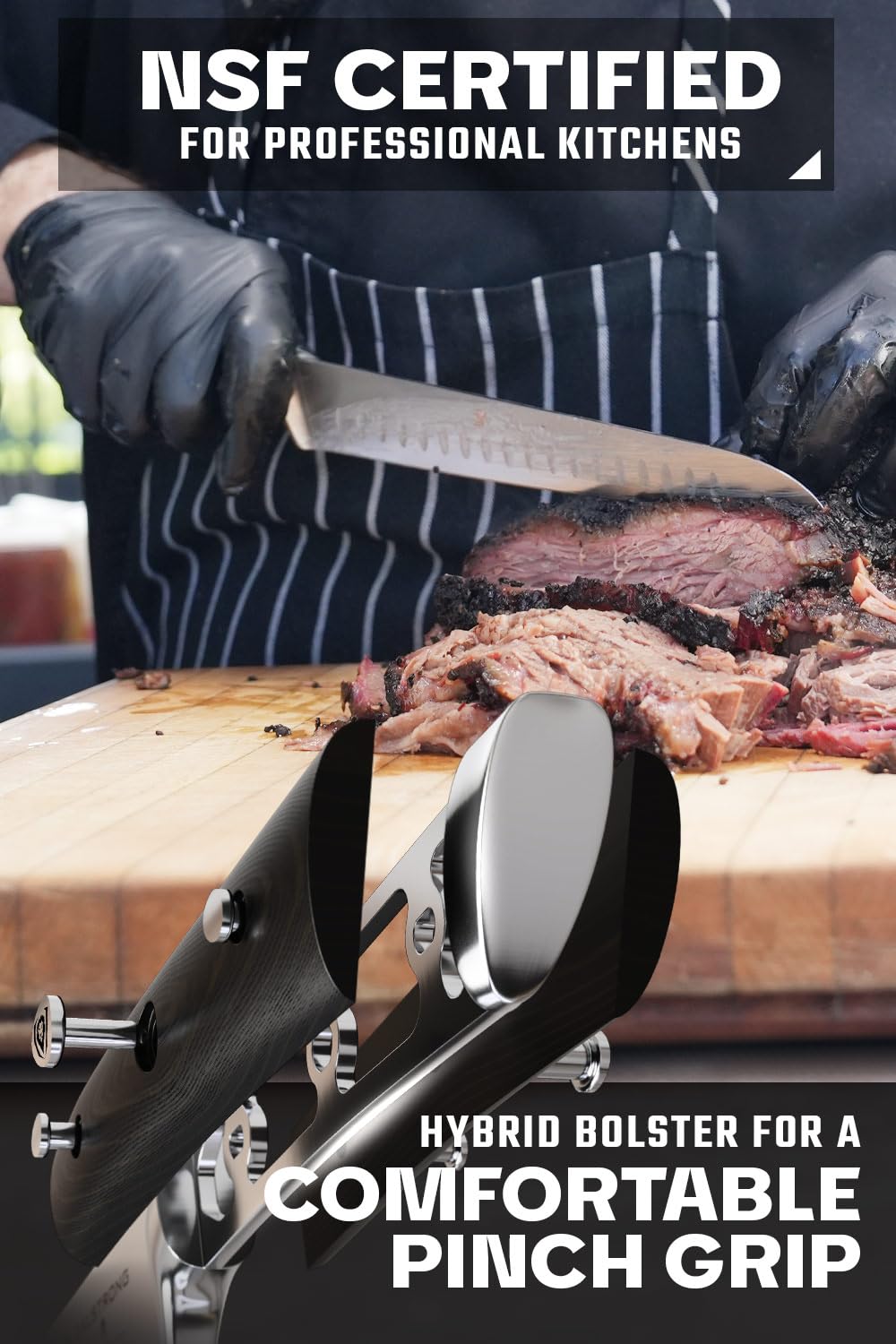 Dalstrong Slicing Brisket Knife Set Meat Fork - High-Carbon German Steel - G10 Handle - Sheath - Knife Set - Gladiator Series Butcher Knife -Carving Knife - Slicer Boning Knife for Meat Cutting - NSF