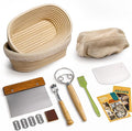 Rorecay Sourdough Starter Kit with 2 Oval Banneton Bread Proofing Baskets