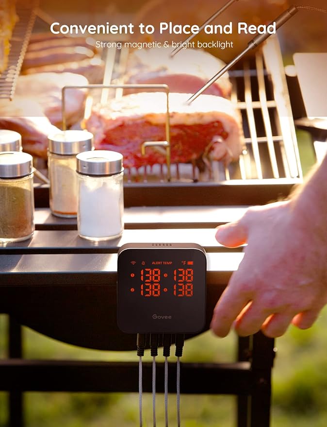 Govee WiFi Meat Thermometer Digital with 4 Probe, App Notification Alert