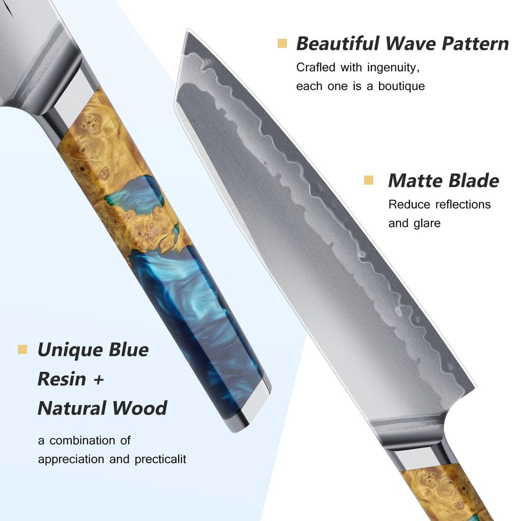FINTISO 8" Chef Knife, S35VN Powder Steel Core Japanese Kitchen Knife