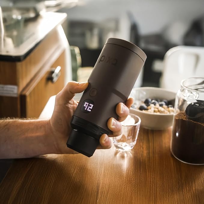 WACACO Coffee Machine Electric & Portable, With 4 Coffee Types & Fast Heat-Up, 9000mAh Battery Up to 5 Cups, 20 Bar Portable Espresso Maker For Ground Coffee & NS Capsule (Dark Burgundy)