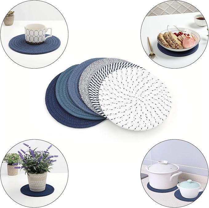 SHACOS 8 Inches Trivets for Hot Dishes, 6 Pcs