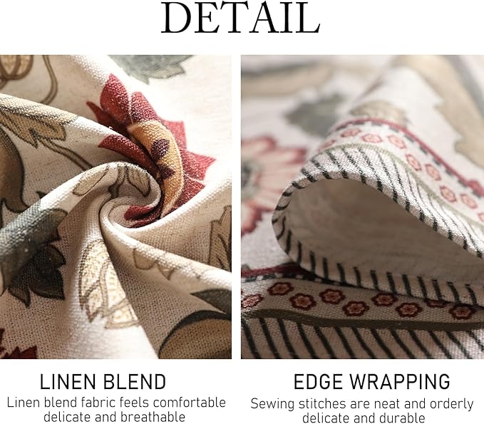 ISAENNE Designer Vintage Linen Tablecloth Rectangular,102"x63"-Ratina