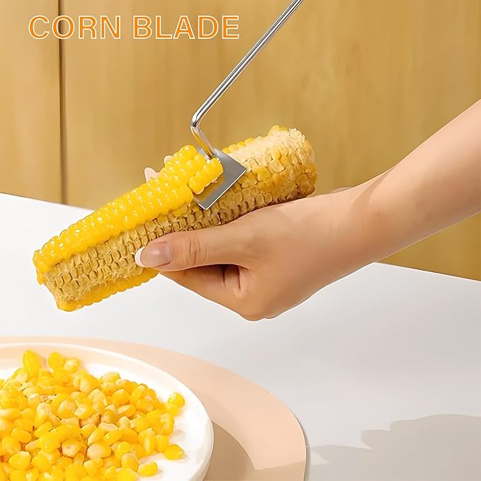 2 Pack Corn Peeler Tool Stainless Steel Corn Kernel Remover, Corn Stripper Tool for Corn on the Cob, Ergonomic Corn Cutter Kitchen Gadget for Easy Kernel Removal