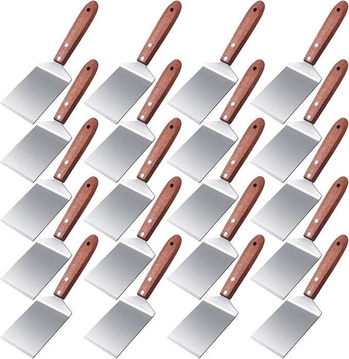 20 Pcs Small Pizza Spatula Bulk for Brownie Cookie Kitchen Serving,Brown