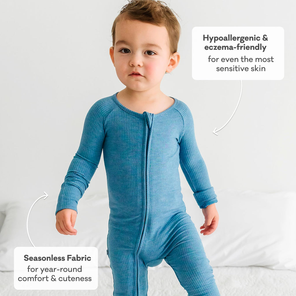 Little Sleepies Baby Pajamas, Heather Blue, 3T