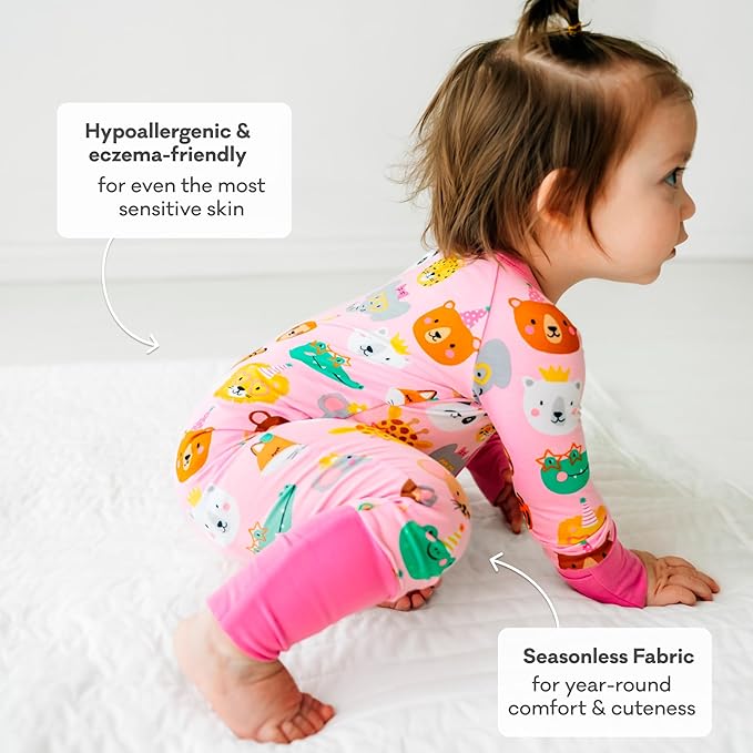 Little Sleepies Baby Pajamas, Pink Party Pals, Preemie