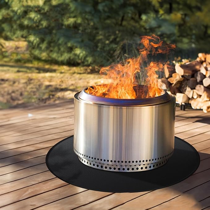 42" Round Fire Pit Mat for Solo Stove & Under Grill Mat for Outdoor Pit